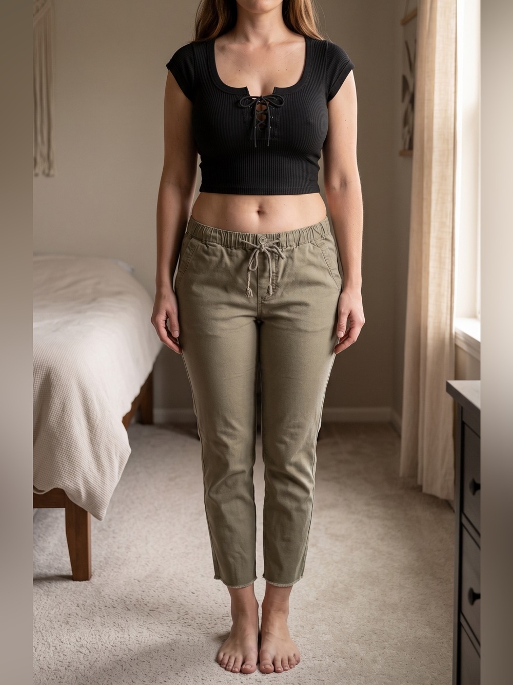 O'Neill - 'Curtis' - Drawstring 7/8 Pants - XS - Olive